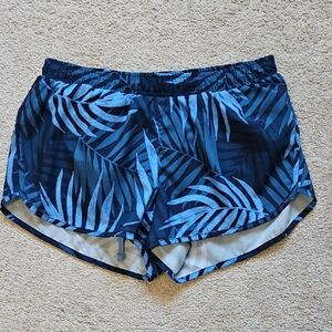 Old Navy Blue Tropical Leaf Athletic Shorts